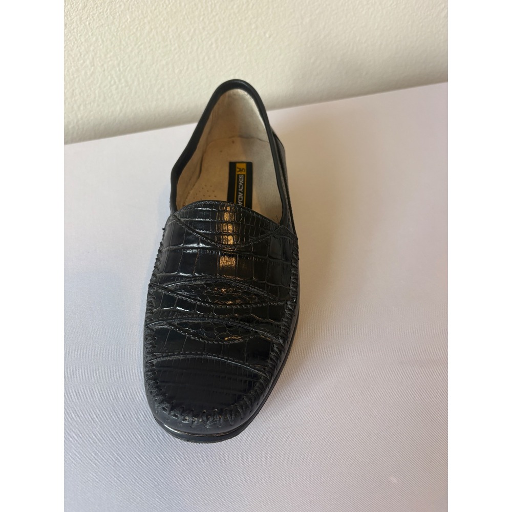 Stacy Adams Mens Black Snake Leather Loafers Dress Shoes 24187-01 Size 7M - Picture 3 of 15